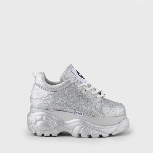 buffalo classic sneaker white glitter